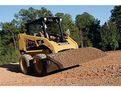 CAT skid steer rental moving dirt