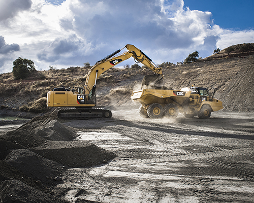 CAT equipment at construction site