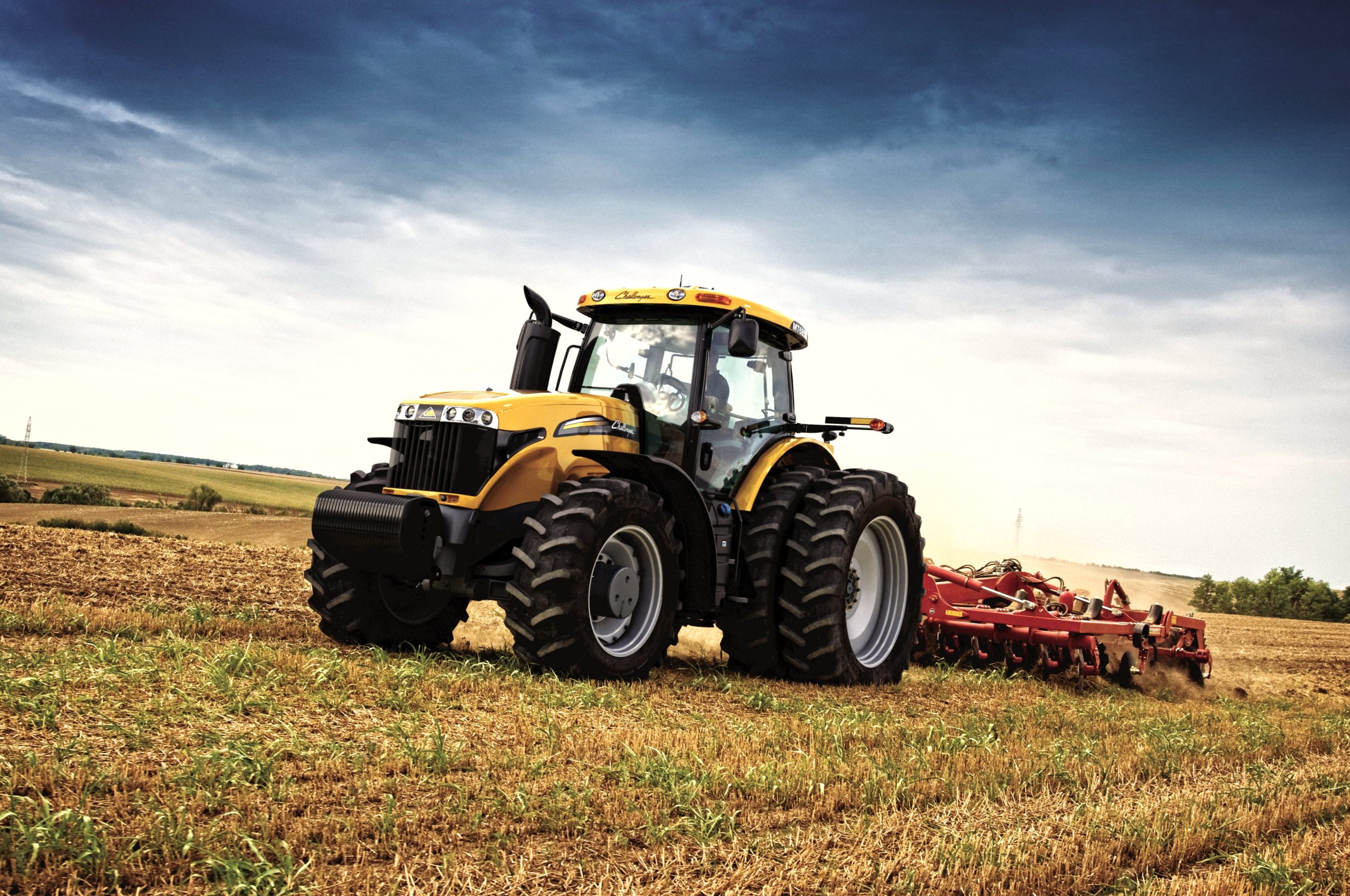 Tractor in corn field